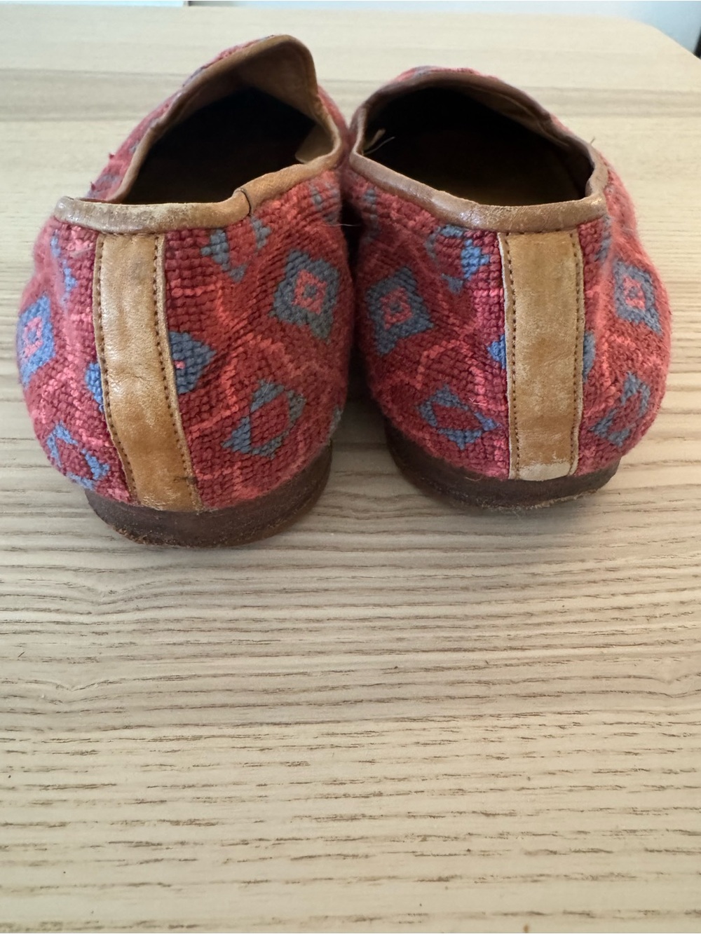 Stubbs and Wooten Red and Blue Patterned Slip-On Flats, 9.5 - Picture 12 of 13